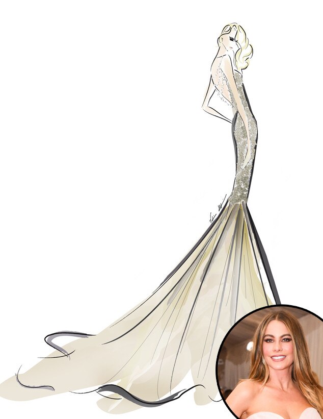 val stefani  designer wedding dress sketches  sofia vergara
