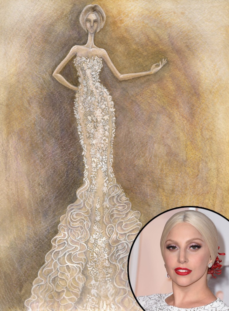 Designer Wedding Dress Sketches for Sofia Vergara, Lady Gaga & More Designer Wedding Dress Sketches for Sofia Vergara, Lady Gaga & More