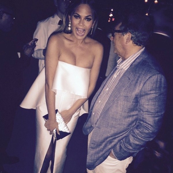 Whoops! Chrissy Teigen's Wardrobe Malfunction at the 2015 CFDA Awards Whoops! Chrissy Teigen's Wardrobe Malfunction at the 2015 CFDA Awards