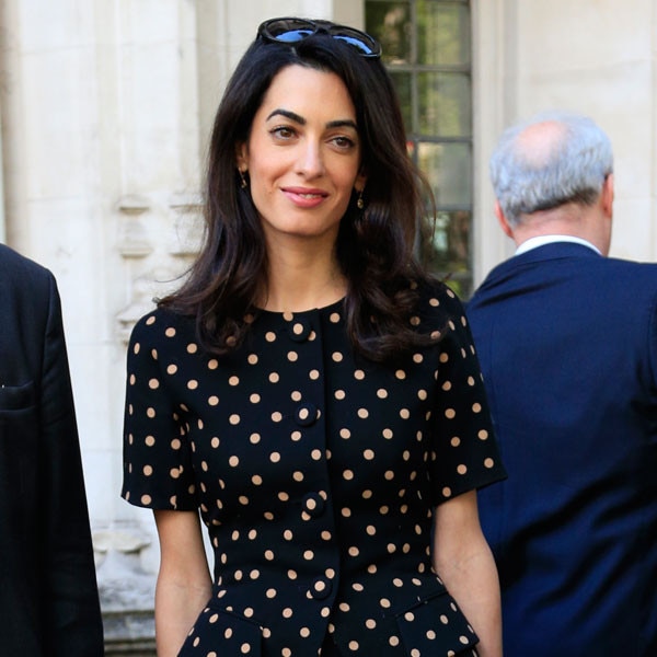 Amal Clooney Rocks Polka Dot Dress with Statement Pockets