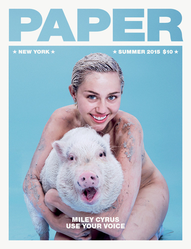 Why is Miley Naked While Hugging a Pig in Papers New 