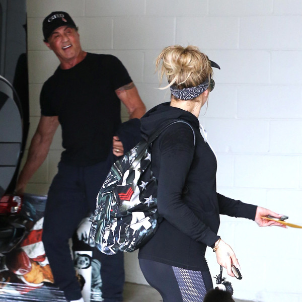Khloé & Sylvester Stallone Bump Into Each Other at the Gym