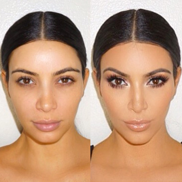 Kim K Without Makeup See Before After Pics E Online