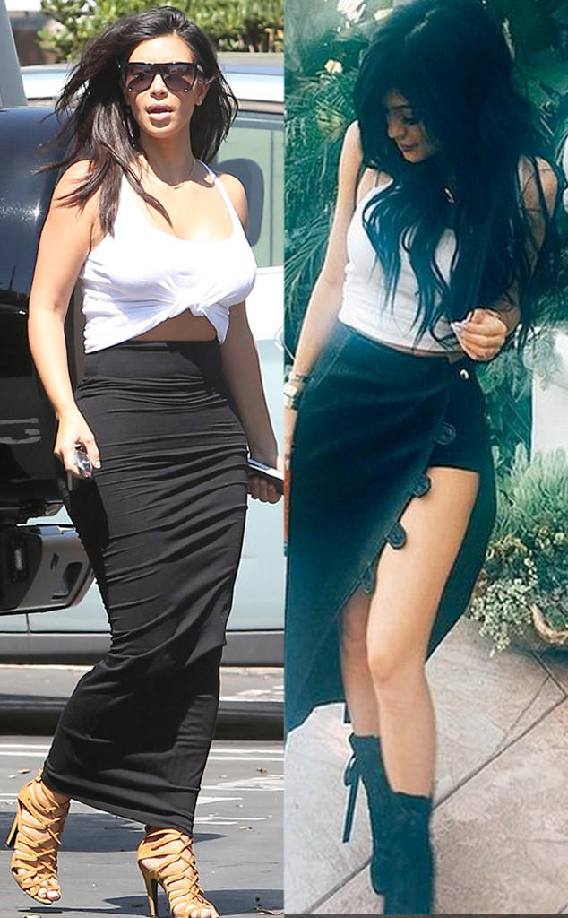 Kylie Jenner Twins With Kim Kardashian in Black Bodysuit: Photos