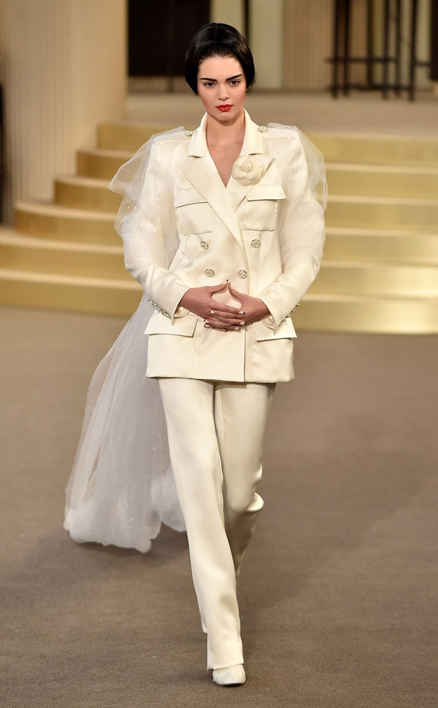 Kendall Jenner Closes Chanel Fashion Show in Bridal Pantsuit