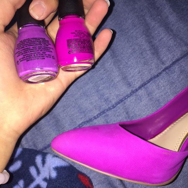 purple shoe polish