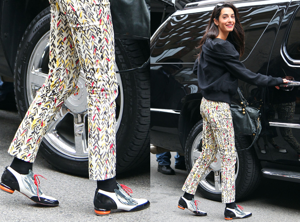 Look! Amal Clooney Steps Out With a Lego Purse in London