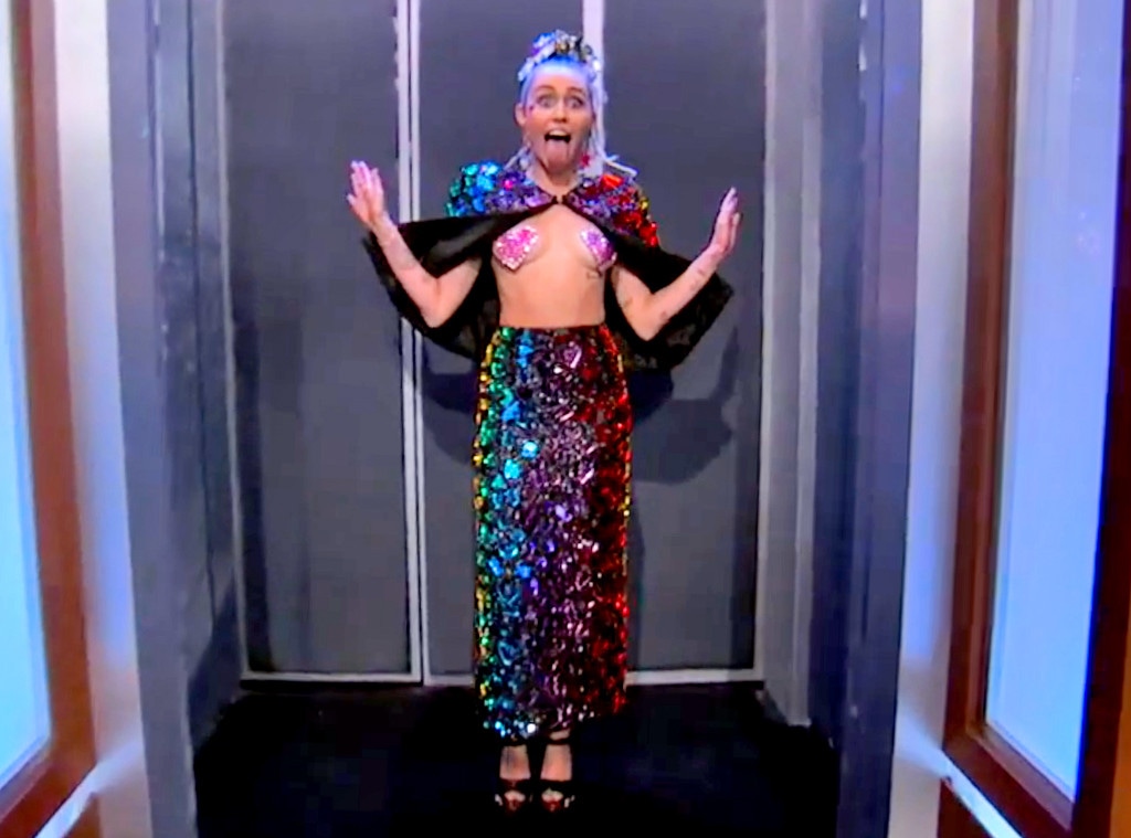 See How Miley Has Gone From Normal Pants to Pasties on Talk Shows