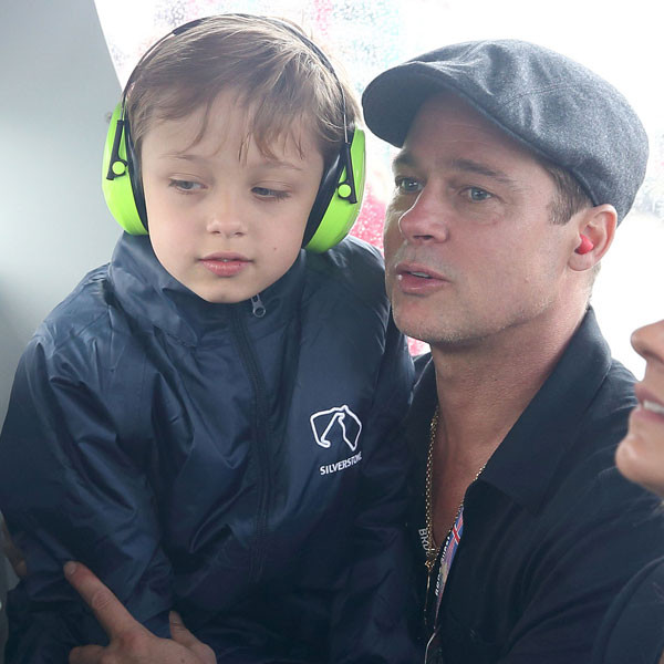 Brad Pitt Brings Son Knox 7 To The Race Track—see Photos E Online