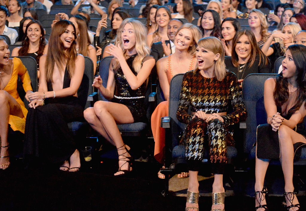 Models Martha Hunt, Lily Aldridge, Gigi Hadid, Karlie Kloss, Mariska Hargitay, Taylor Swift