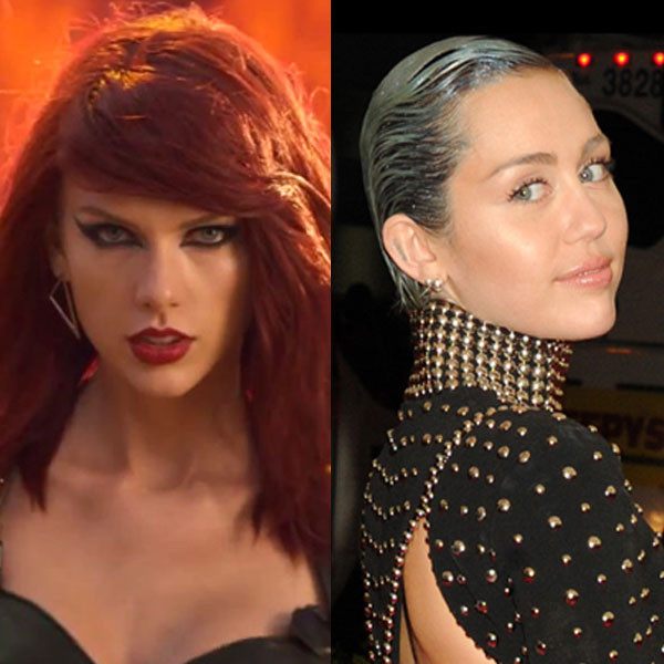 Miley Cyrus Nude Lesbian - Miley Cyrus Weighs in On Taylor Swift's ''Bad Blood'' Video - E! Online - CA