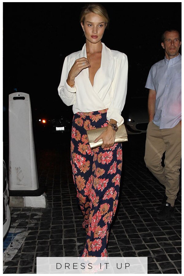 Alessandra Ambrosio in orange crop top and beige silky pants in LA on April  13  I want her style  What celebrities wore and where to buy it Celebrity  Style
