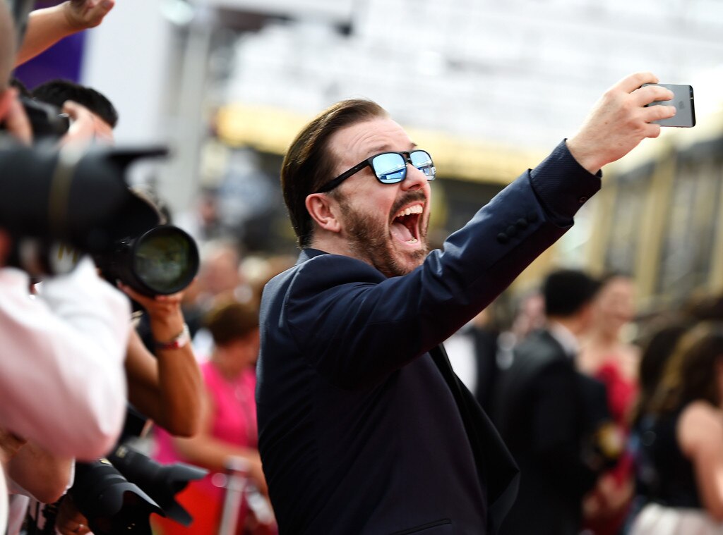 Ricky Gervais from 2015 Emmys Candid Pics! E! News