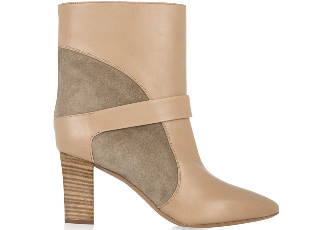 chloe leather trimmed suede ankle boots