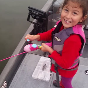 Watch Little Girl Catch Giant Bass With Barbie Fishing Rod!