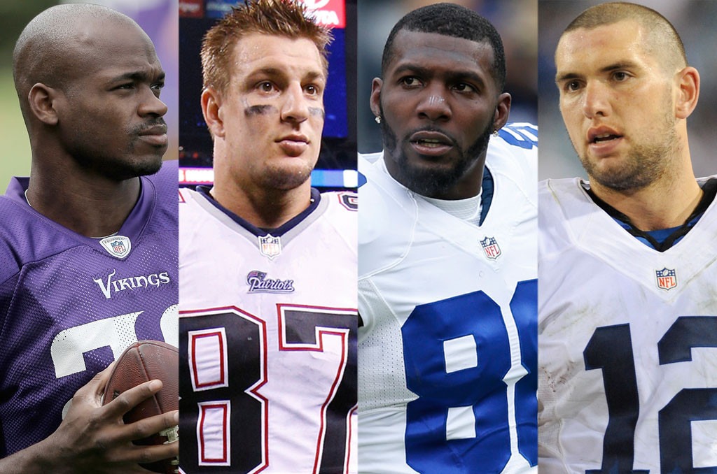 NFL Players, Andrew Luck, Adrian Peterson, Rob Gronkowski, Dez Bryant