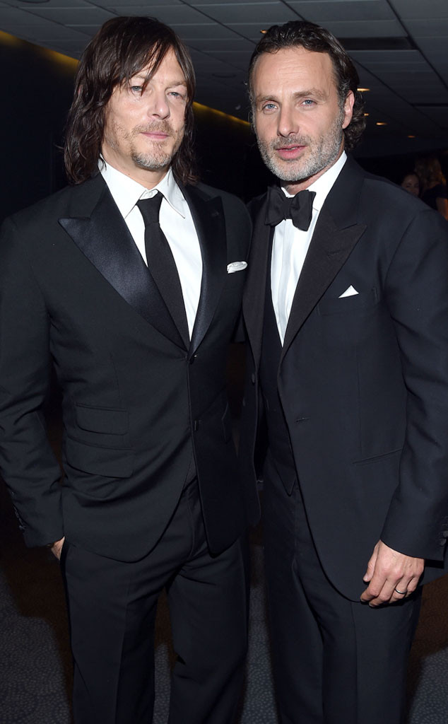 Norman Reedus And Andrew Lincoln From The Walking Dead Stars At Season 6 Premiere E News 1784