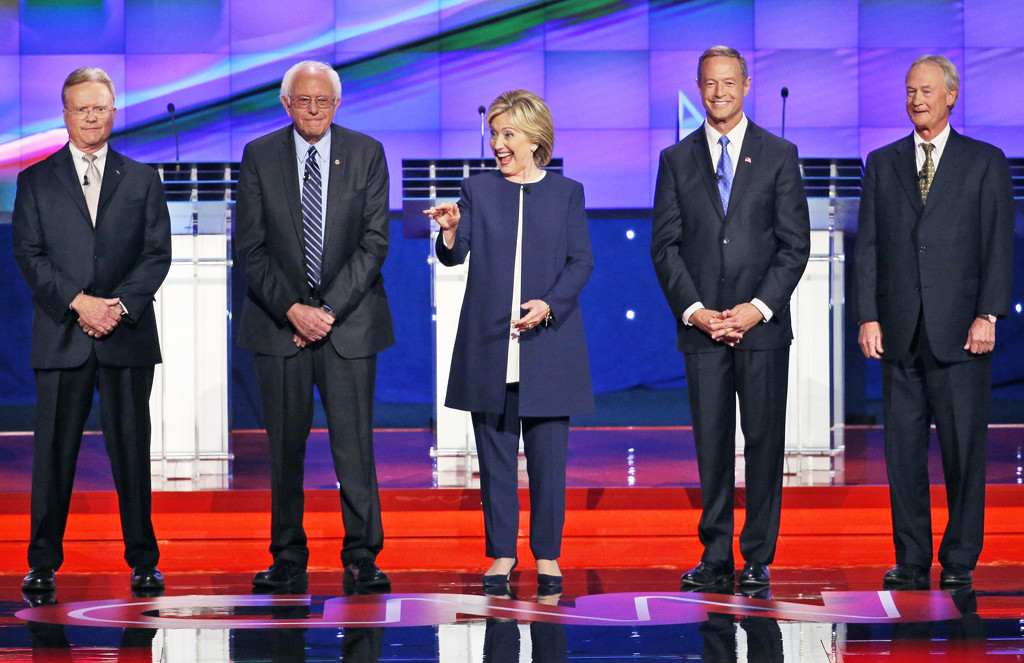 Democratic Debate, Jim Webb, Bernie Sanders, Hillary Rodham Clinton, Martin O'Malley, Lincoln Chafee