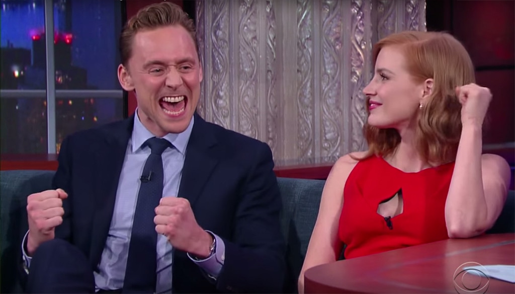 Tom Hiddleston, Jessica Chastain, The Late Show With Stephen Colbert