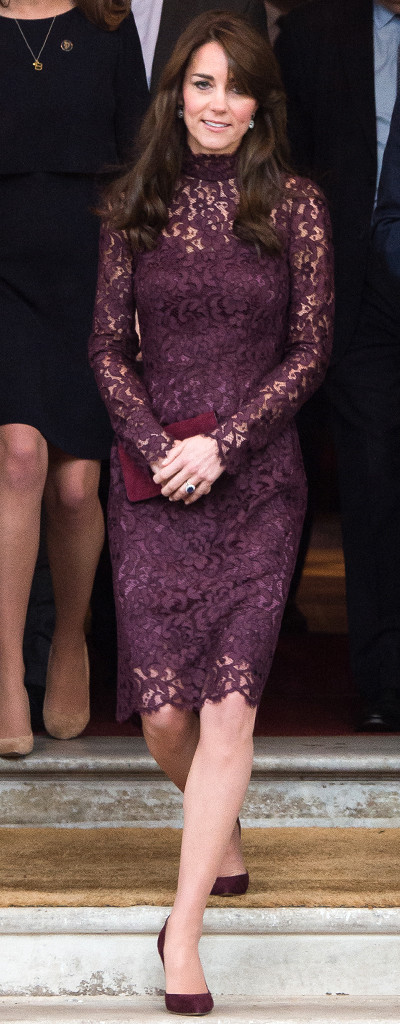 Kate Middleton Wears Eggplant Dress at Event With Chinese President