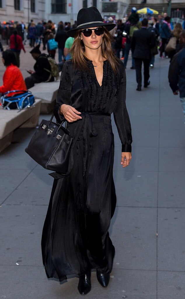 Girl In Black From Alessandra Ambrosio’s Street Style | E! News