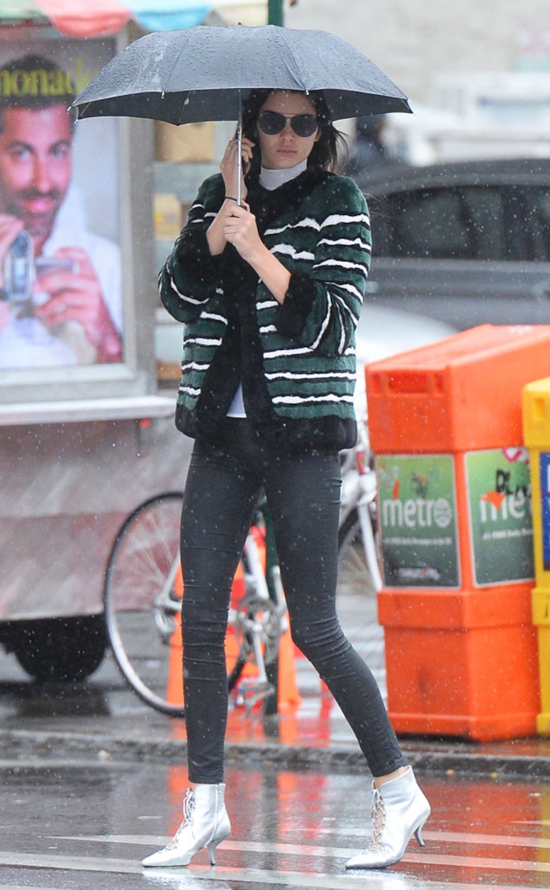Kendall Jenner, Rainy Day Style