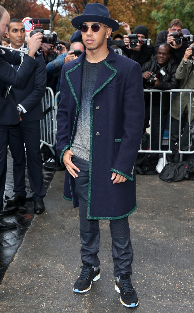 Lewis Hamilton from Stars at Paris Fashion Week Spring 2016 | E! News