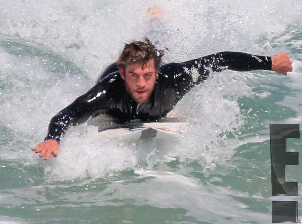 Liam Hemsworth, Surfing, Exclusive