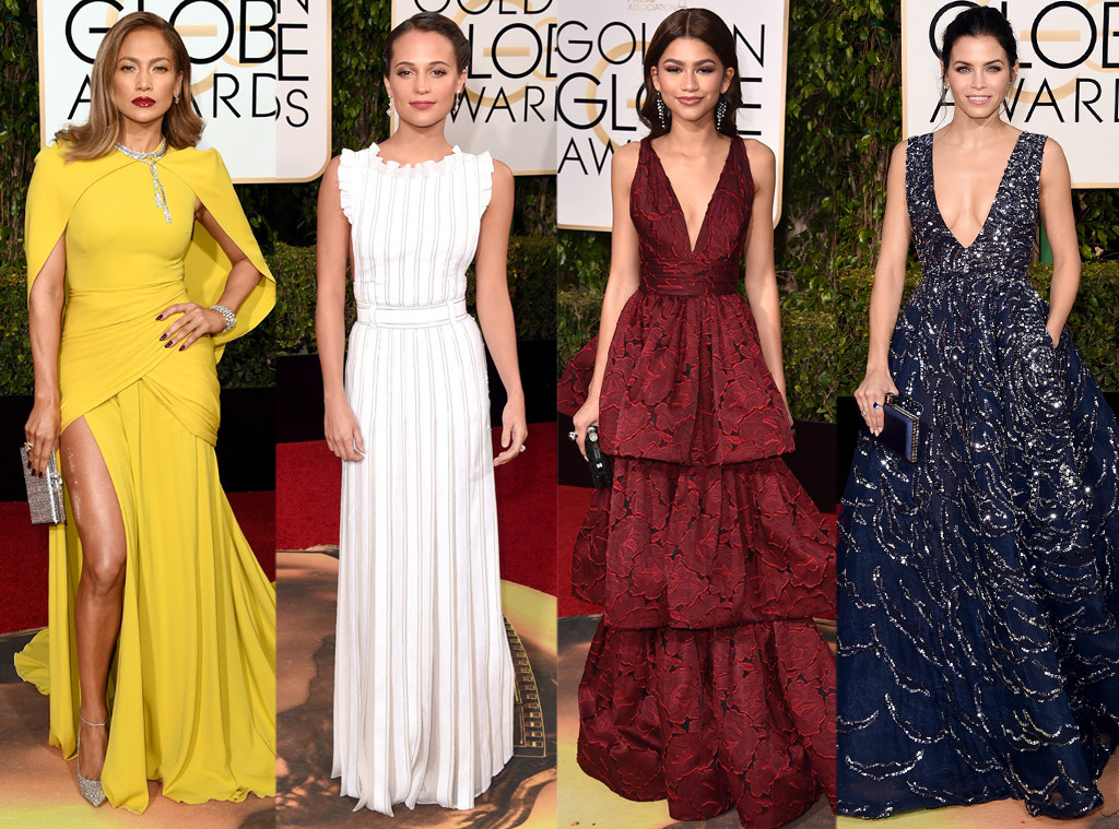 Alicia Vikander in Louis Vuitton at the Golden Globes