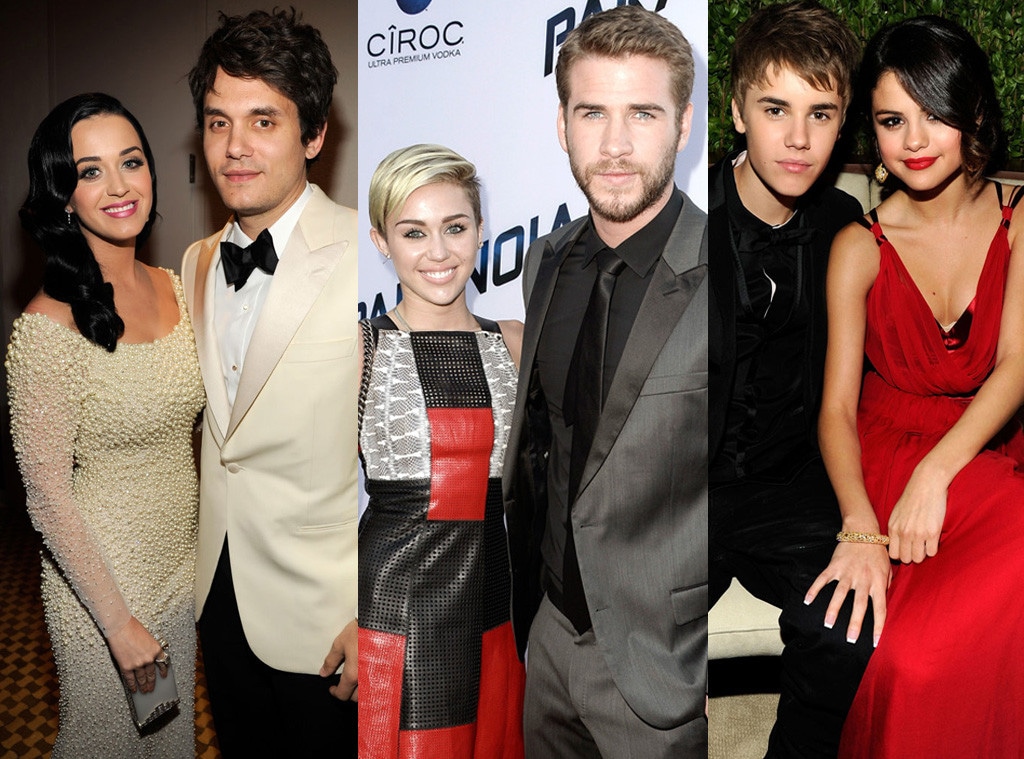Miley Cyrus, Liam Hemsworth, John Mayer, Katy Perry, Miley Cyrus, Justin Bieber