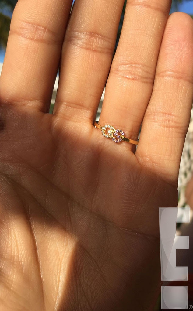 Backside of Shanina Shaik's engagement ring
