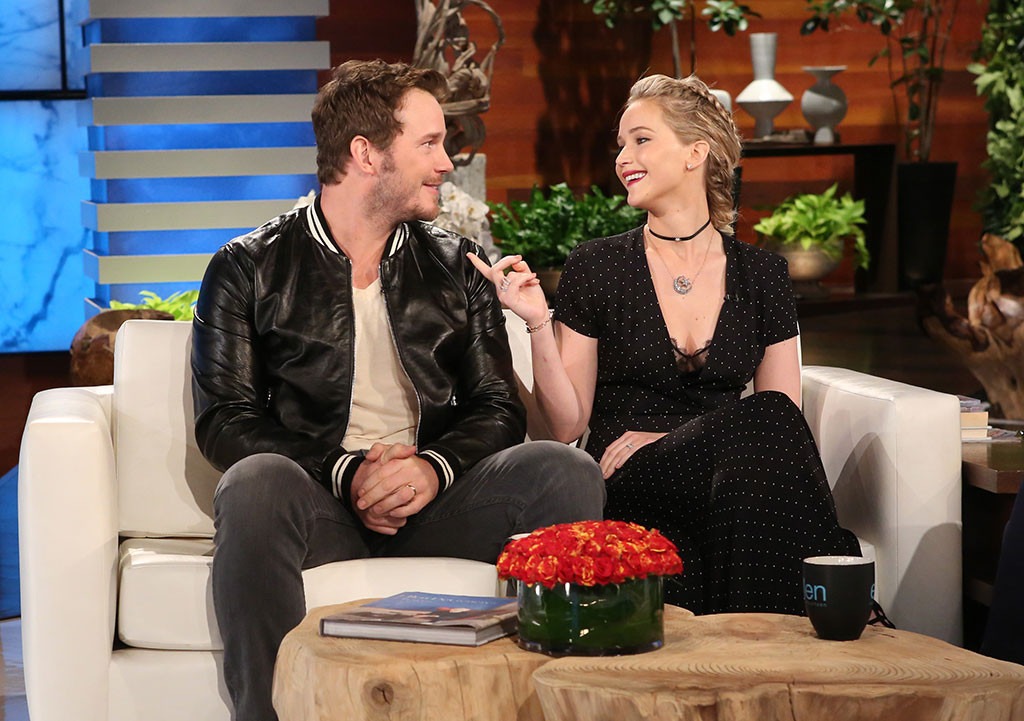 Chris Pratt, Jennifer Lawrence, Ellen DeGeneres