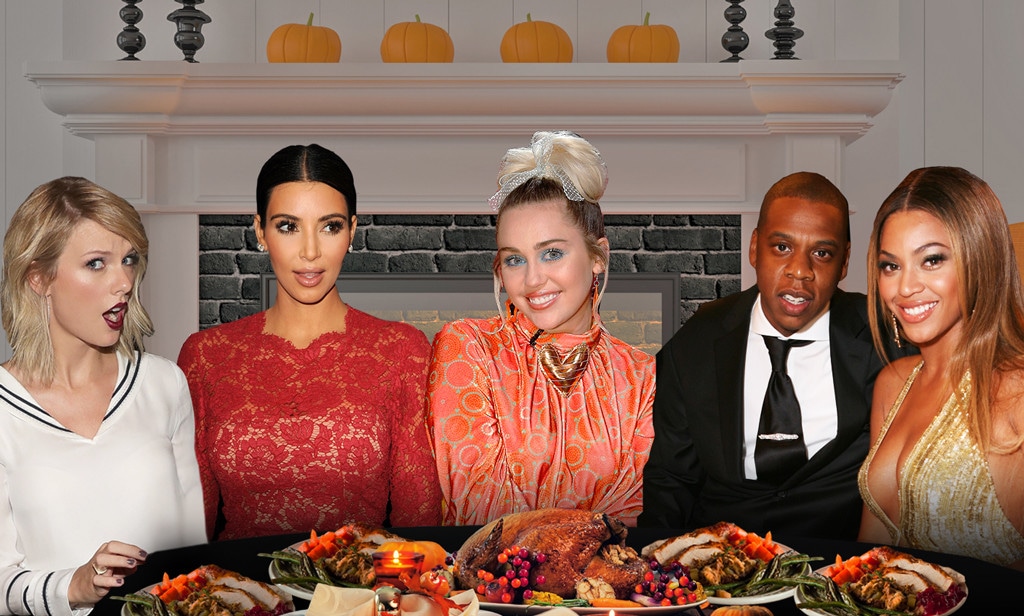Celeb Thanksgiving, Taylor Swift, Miley Cyrus, Kim Kardashian, Jay Z, Beyonce