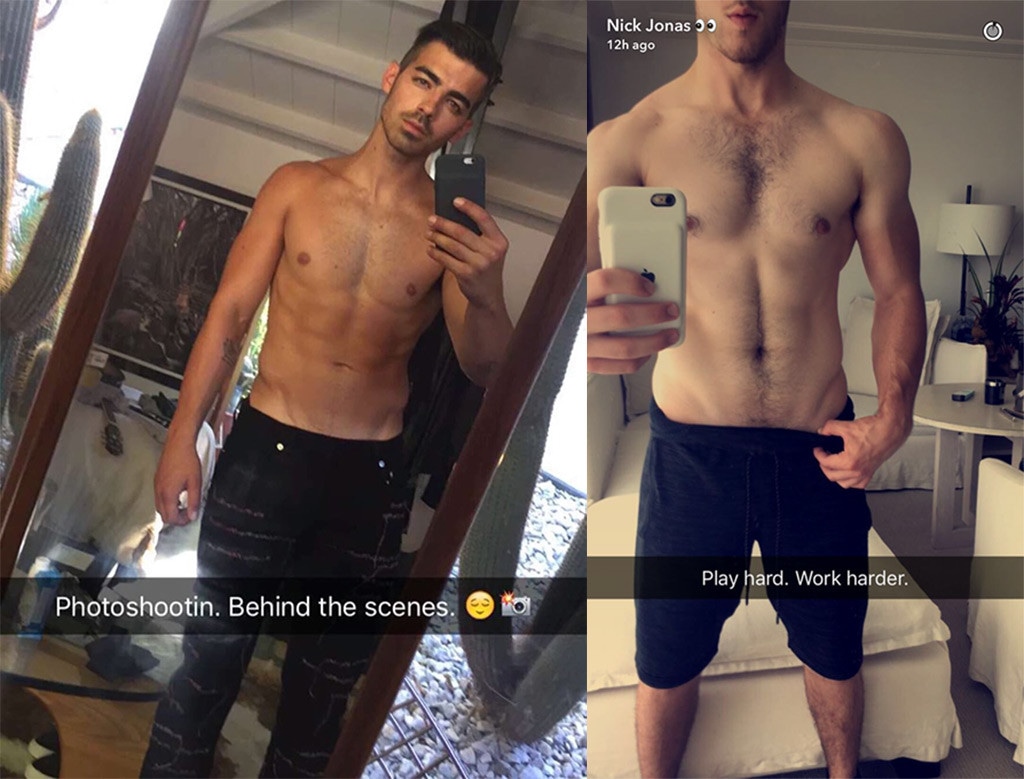 Are Joe Jonas and Nick Jonas Are in a Shirtless Selfie Competition?!