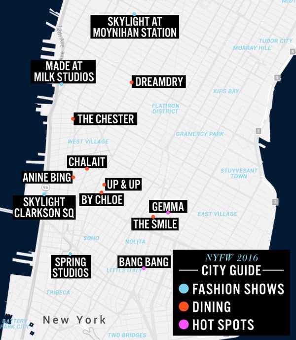 NYFW, Toyota City Guide Map