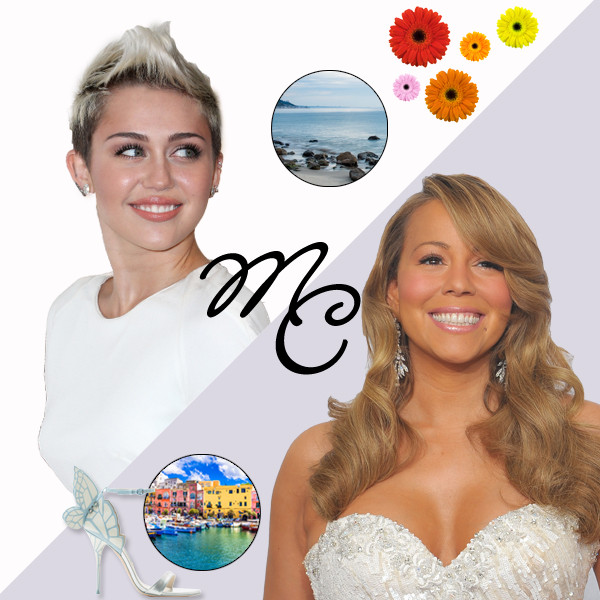 Miley Cyrus, Mariah Carey, Wedding Infographic