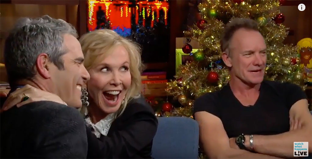 Andy Cohen, Sting, Trudie Styler
