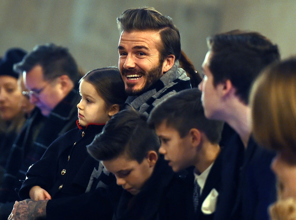 David Beckham, Harper Beckham, Brooklyn Beckham, Romeo Beckham