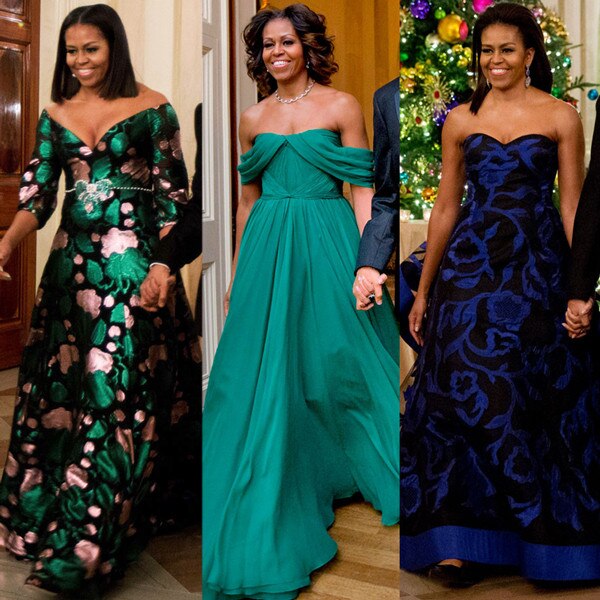 Michelle obama green dress hotsell