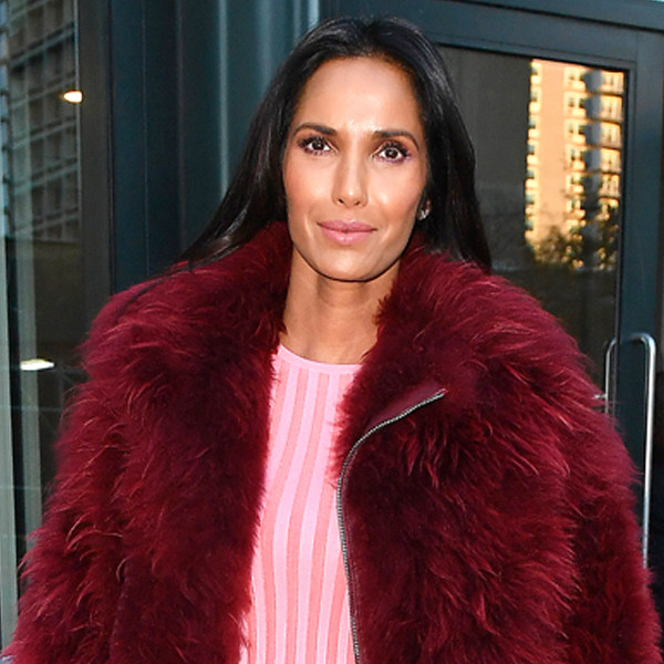 Padma Lakshmi looks stylish as she steps out in fuzzy red jacket