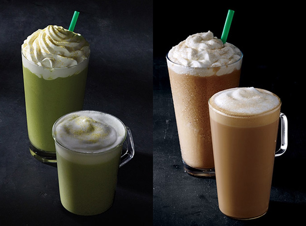 Starbucks, Smoked Butterscotch Latte, Teavana Citrus Green Tea Latte