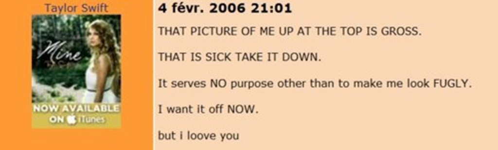 Taylor Swift, Old Social Media, MySpace