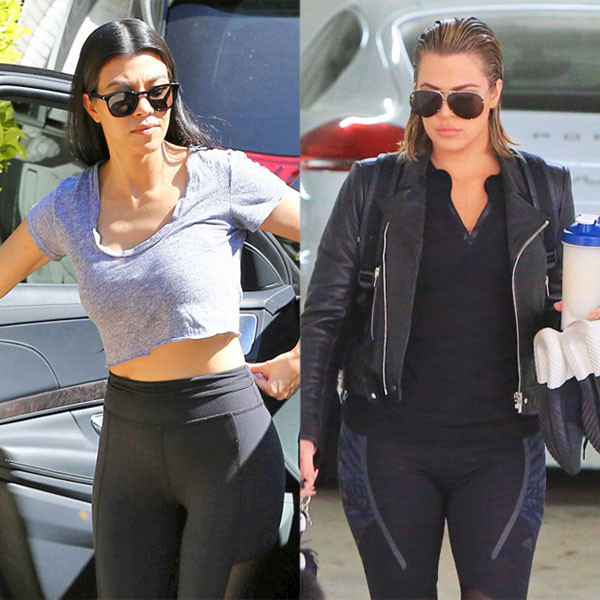 Khloe Kardashian &amp; Kourtney Kardashian Wear Hot Sporty