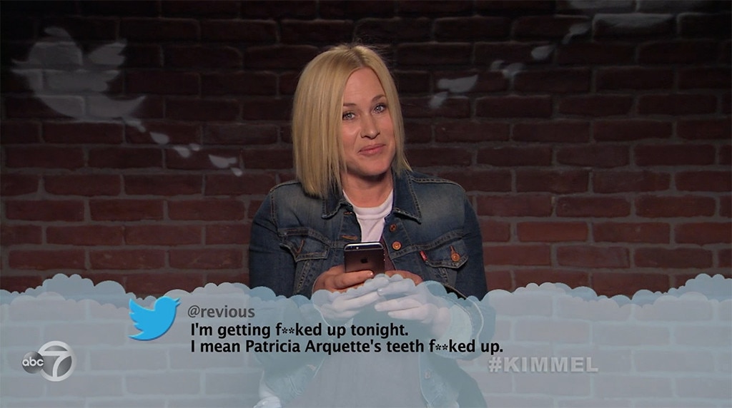 Patricia Arquette From Celebrity Mean Tweets From Jimmy Kimmel Live E News 9541