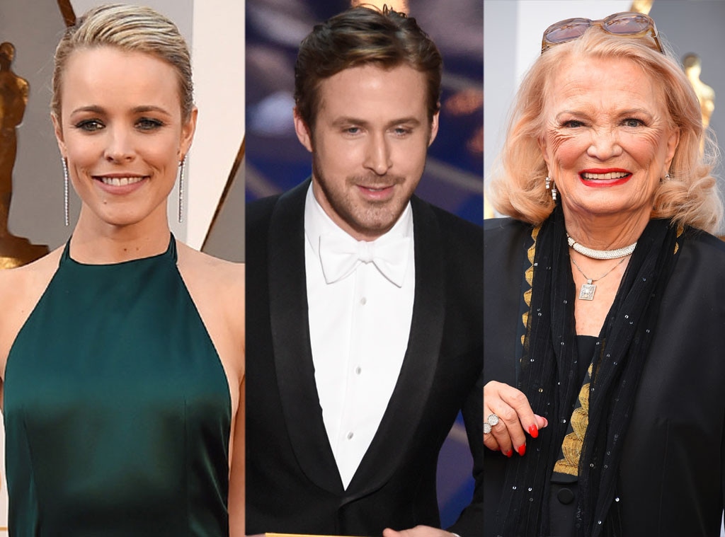 Rachel McAdams, Ryan Gosling, Gena Rowlands, 2016 Oscars, Academy Awards