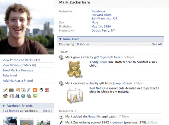 2008: Facebook's homepage - undefined - The Evolution Of Facebook