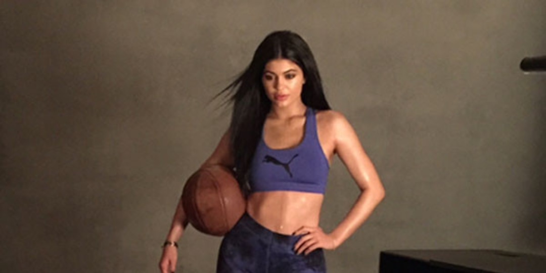 Kylie Jenner bares some skin in hotpants and sports bra for Puma campaign
