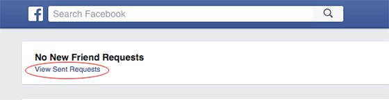 Facebook sent requests screengrabs