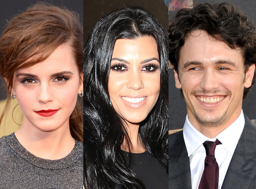 Kourtney Kardashian, James Franco, Emma Watson