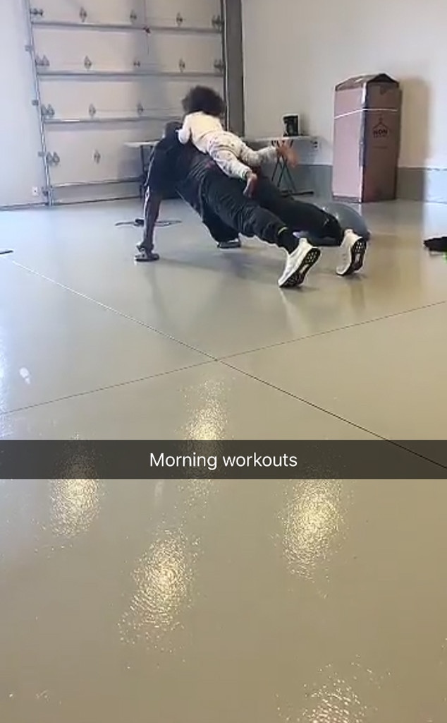Kanye West, North West, Workout, Snapchat